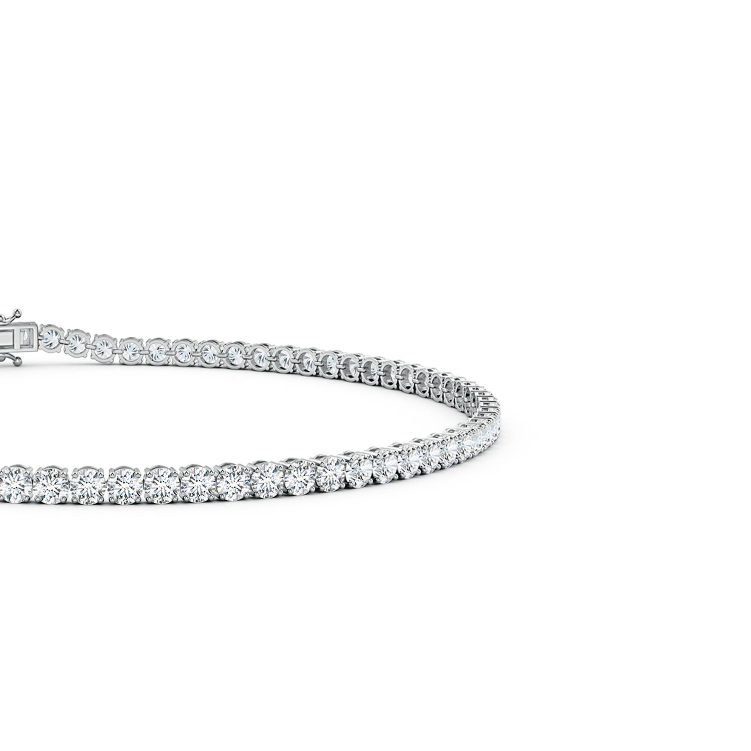 2mm FGVS Round Lab-Grown Diamond Classic Tennis Bracelet in White Gold