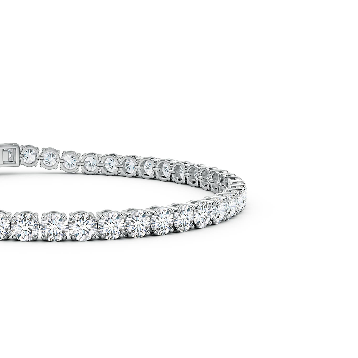 3.4mm FGVS Round Lab-Grown Diamond Classic Tennis Bracelet in White Gold