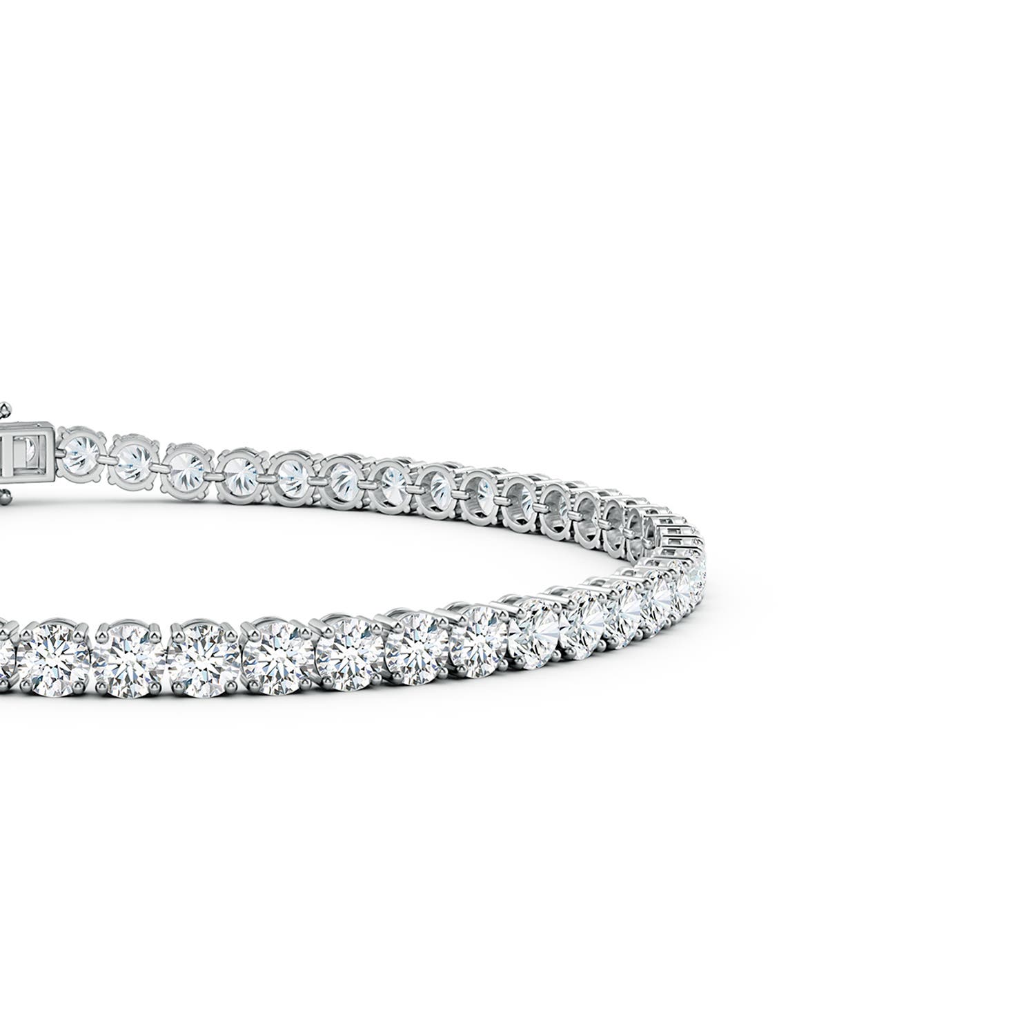 3mm FGVS Round Lab-Grown Diamond Classic Tennis Bracelet in White Gold - side 3
