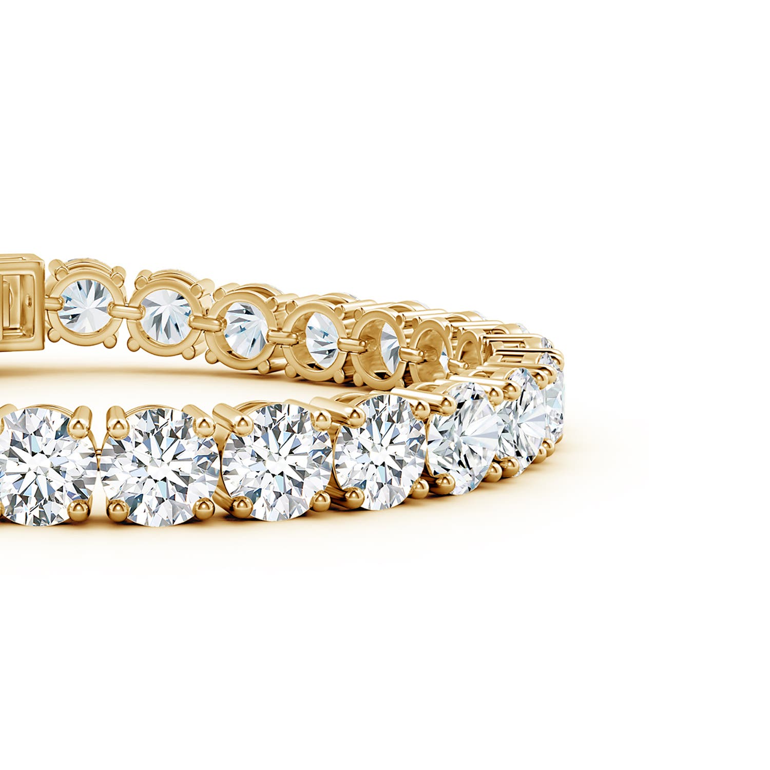 6.35mm FGVS Round Lab-Grown Diamond Classic Tennis Bracelet in Yellow Gold