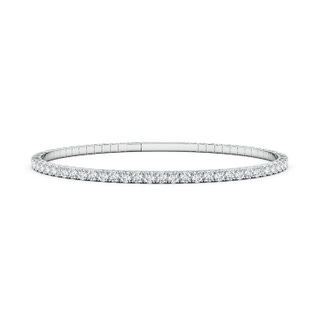 2.4mm FGVS Classic Round Lab-Grown Diamond Flex Bangle in White Gold