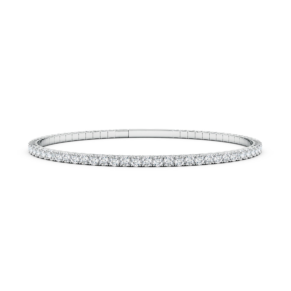 2.4mm FGVS Classic Round Lab-Grown Diamond Flex Bangle in White Gold 