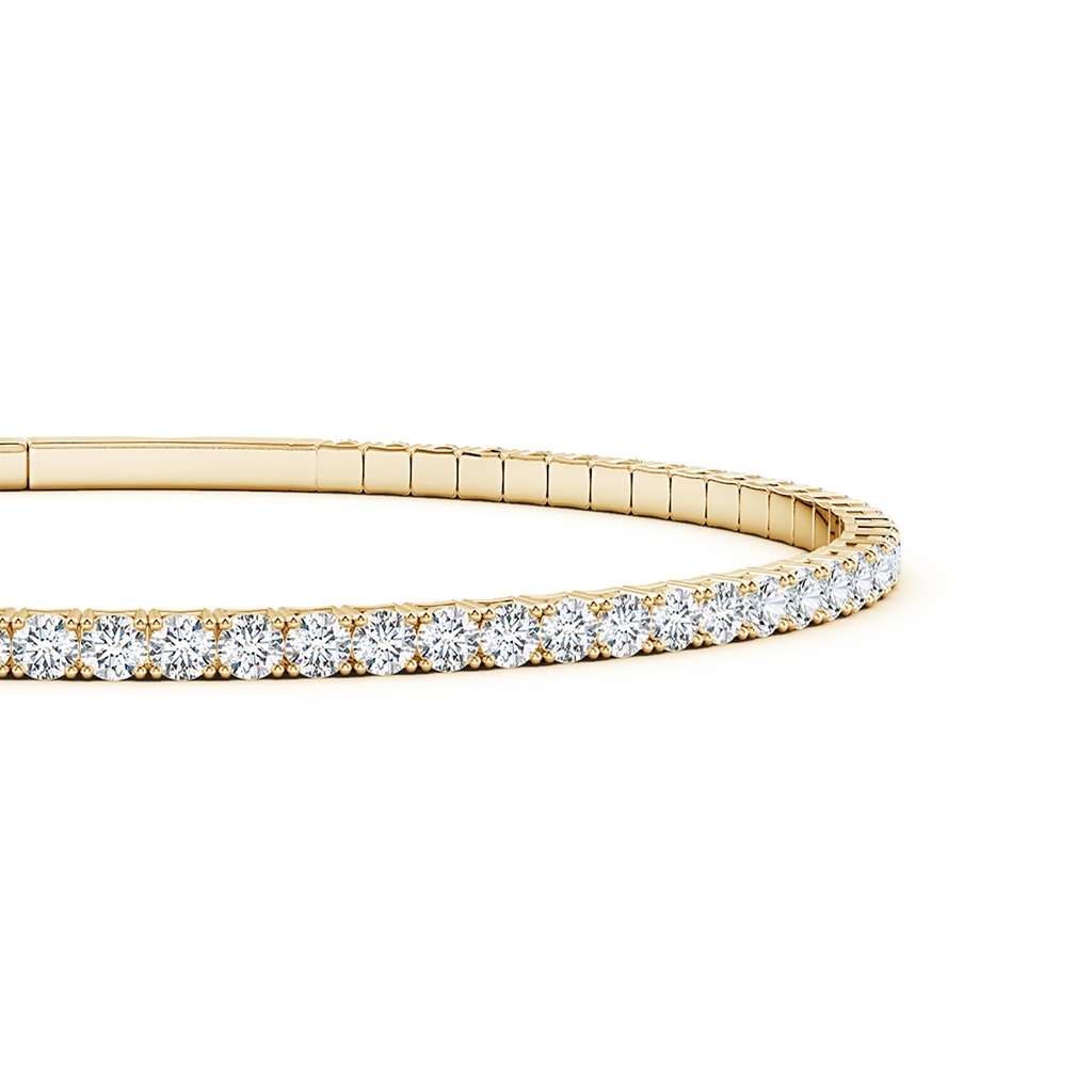 2mm FGVS Classic Round Lab-Grown Diamond Flex Bangle in Yellow Gold - side 199