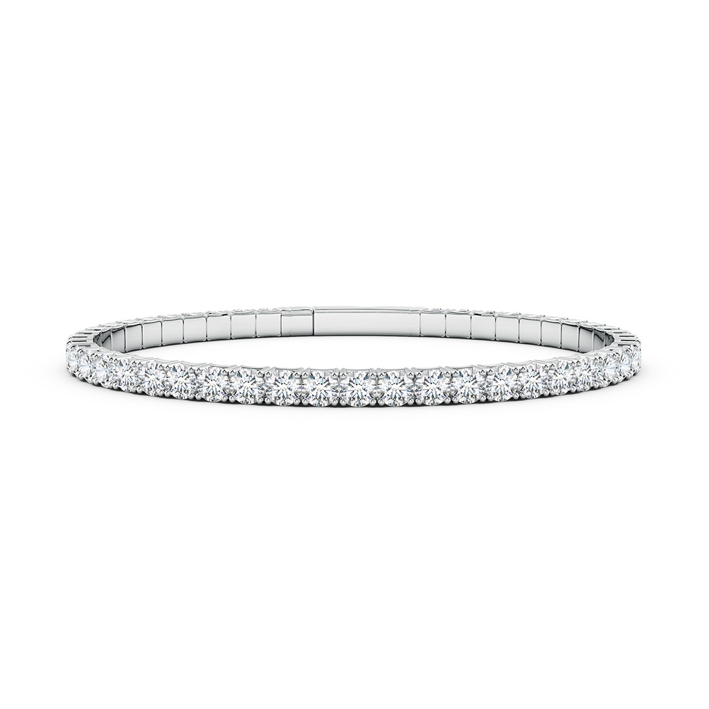 3.5mm FGVS Classic Round Lab-Grown Diamond Flex Bangle in White Gold 