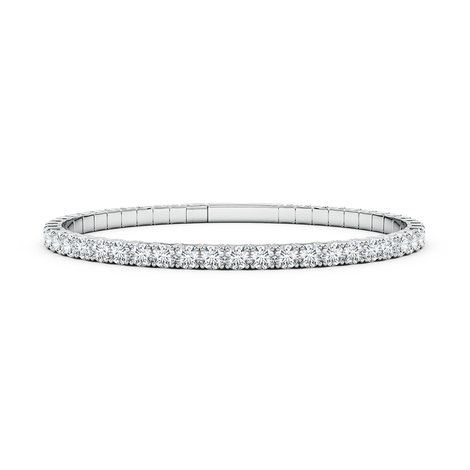 3.5mm FGVS Classic Round Lab-Grown Diamond Flex Bangle in White Gold 