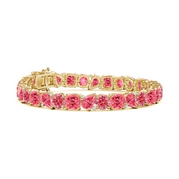Stackables Yellow Gold Lab Grown Pink Diamond Bracelets