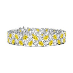 Fashion White Gold Lab Grown Yellow Diamond Bracelets