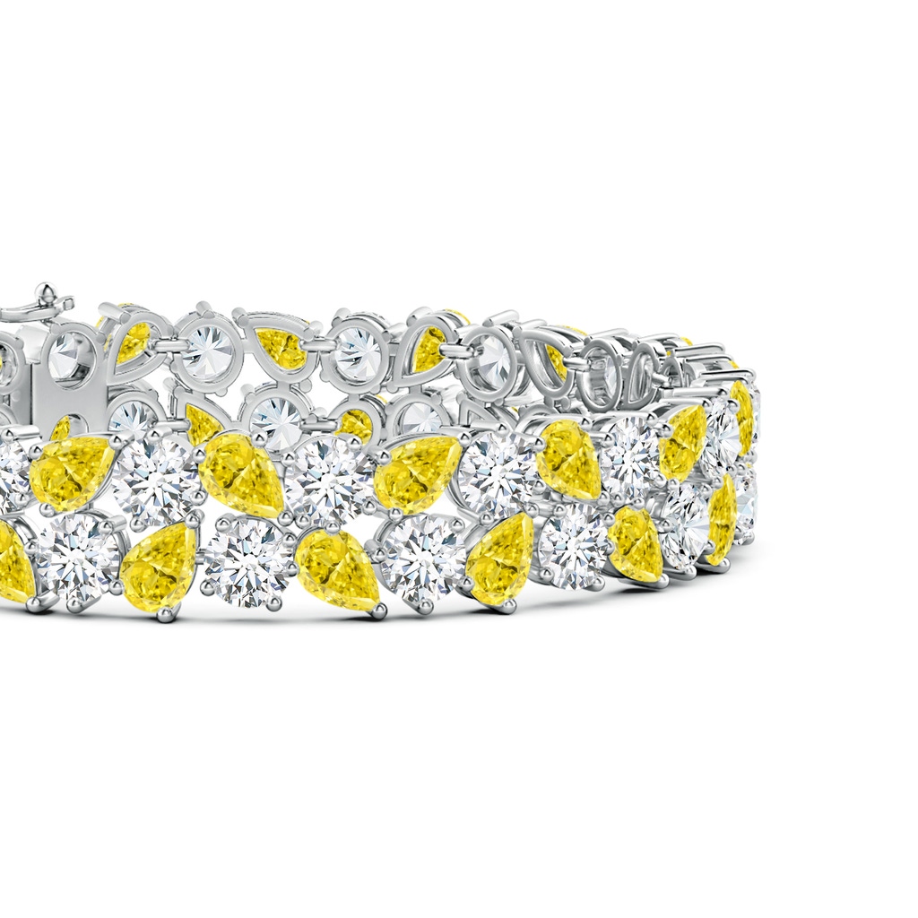 6x4mm Labgrown Aurora Lab-Grown Fancy Intense Yellow and White Diamond Layered Tennis Bracelet in 18K White Gold - side 199