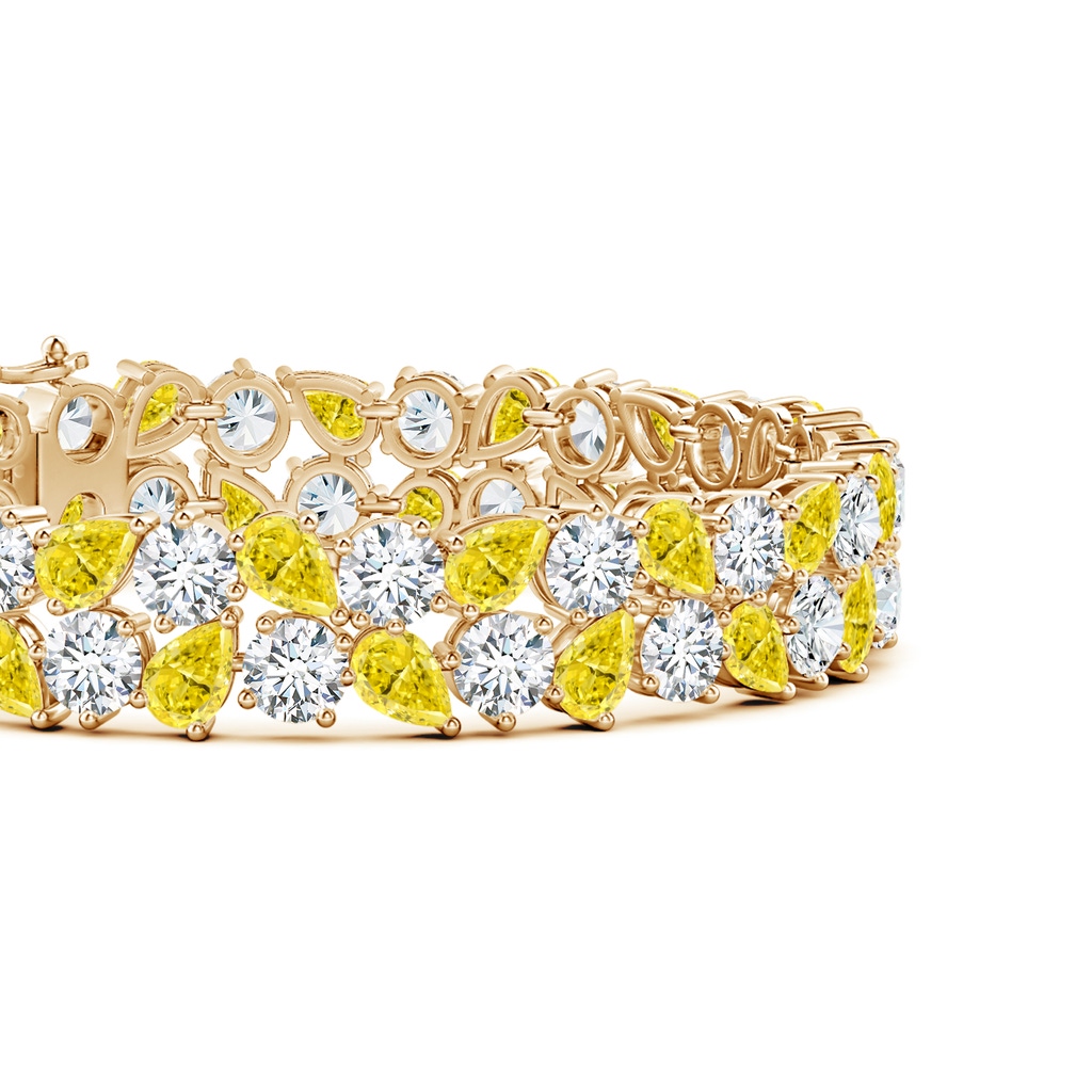 6x4mm Labgrown Aurora Lab-Grown Fancy Intense Yellow and White Diamond Layered Tennis Bracelet in 18K Yellow Gold - side 199