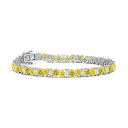 Tennis White Gold Lab Grown Yellow Diamond Bracelets