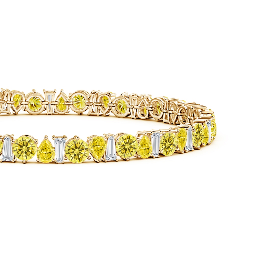 4x3mm Labgrown Aurora Multi-Shape Lab-Grown Fancy Intense Yellow and White Diamond Tennis Bracelet in 18K Yellow Gold - side 199