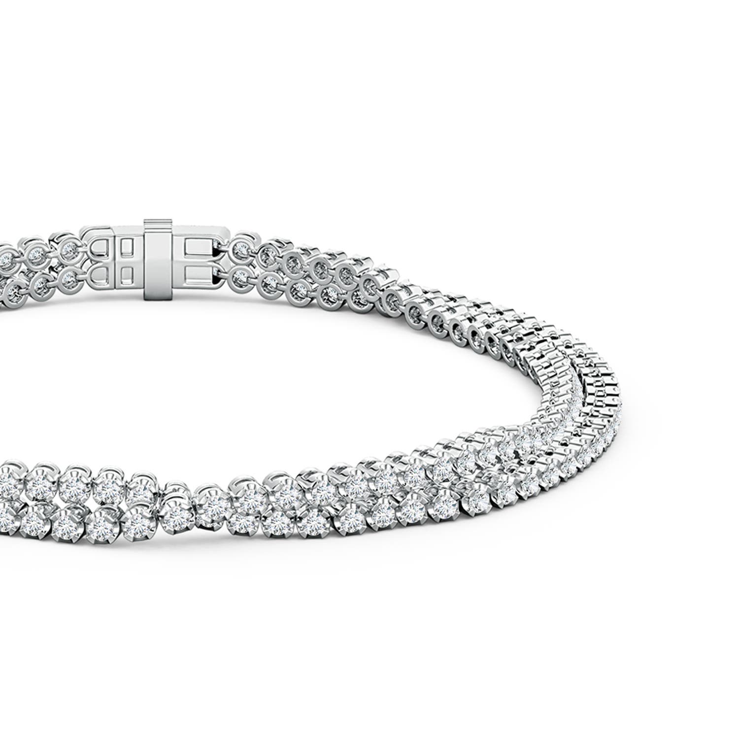 1.5mm DEVVS Round Lab-Grown Diamond Intertwined Tennis Bracelet in White Gold