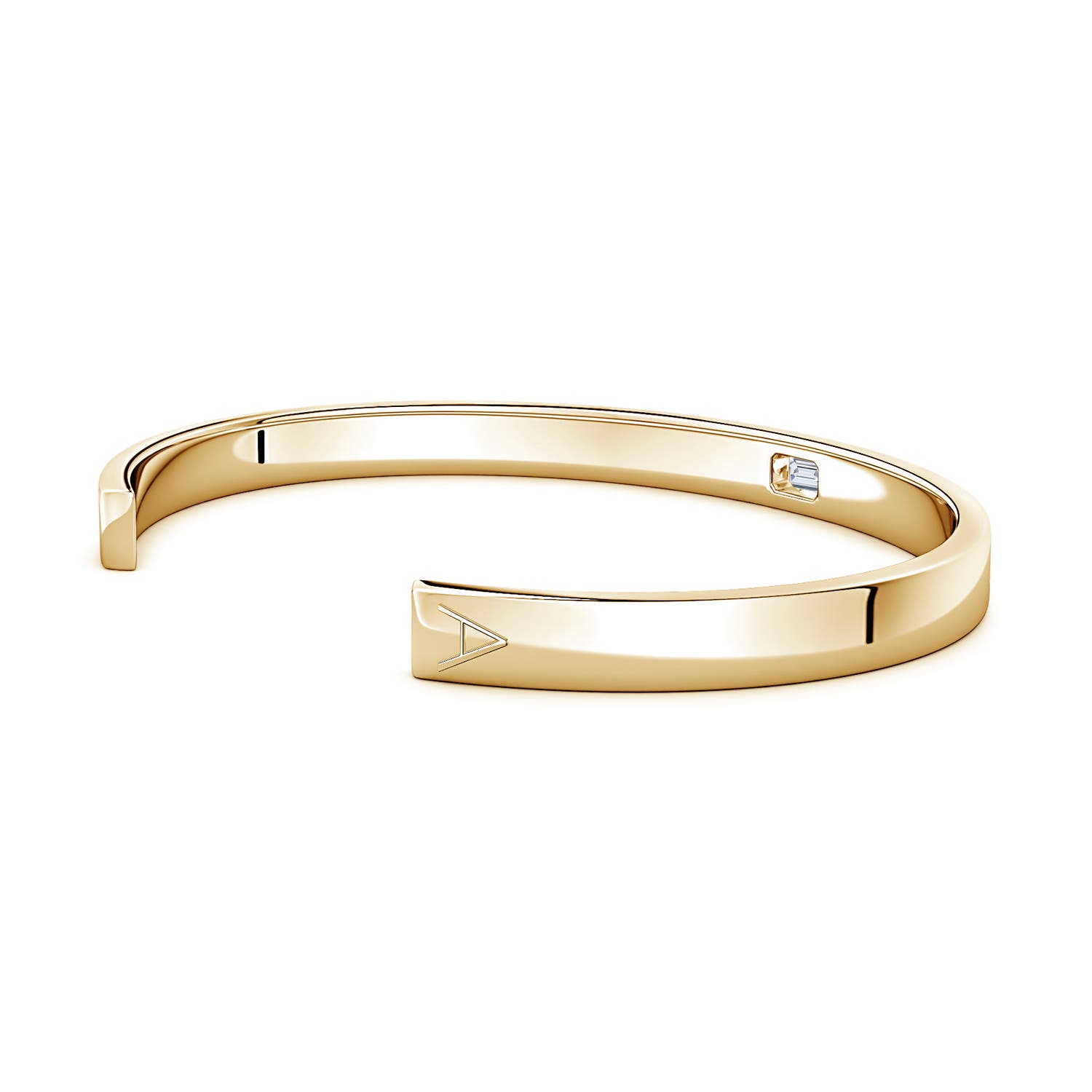 6x4mm FGVS East-West Emerald-Cut Lab-Grown Diamond men's Cuff Bracelet in Yellow Gold - side 4