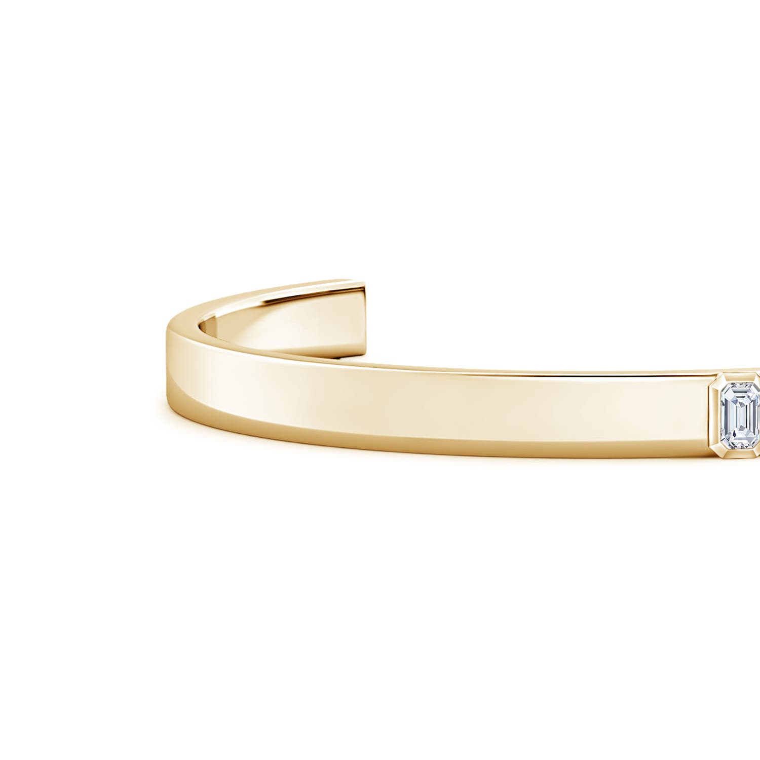 5x3mm FGVS Emerald-Cut Lab-Grown Diamond men's Cuff Bracelet in Yellow Gold - side 5