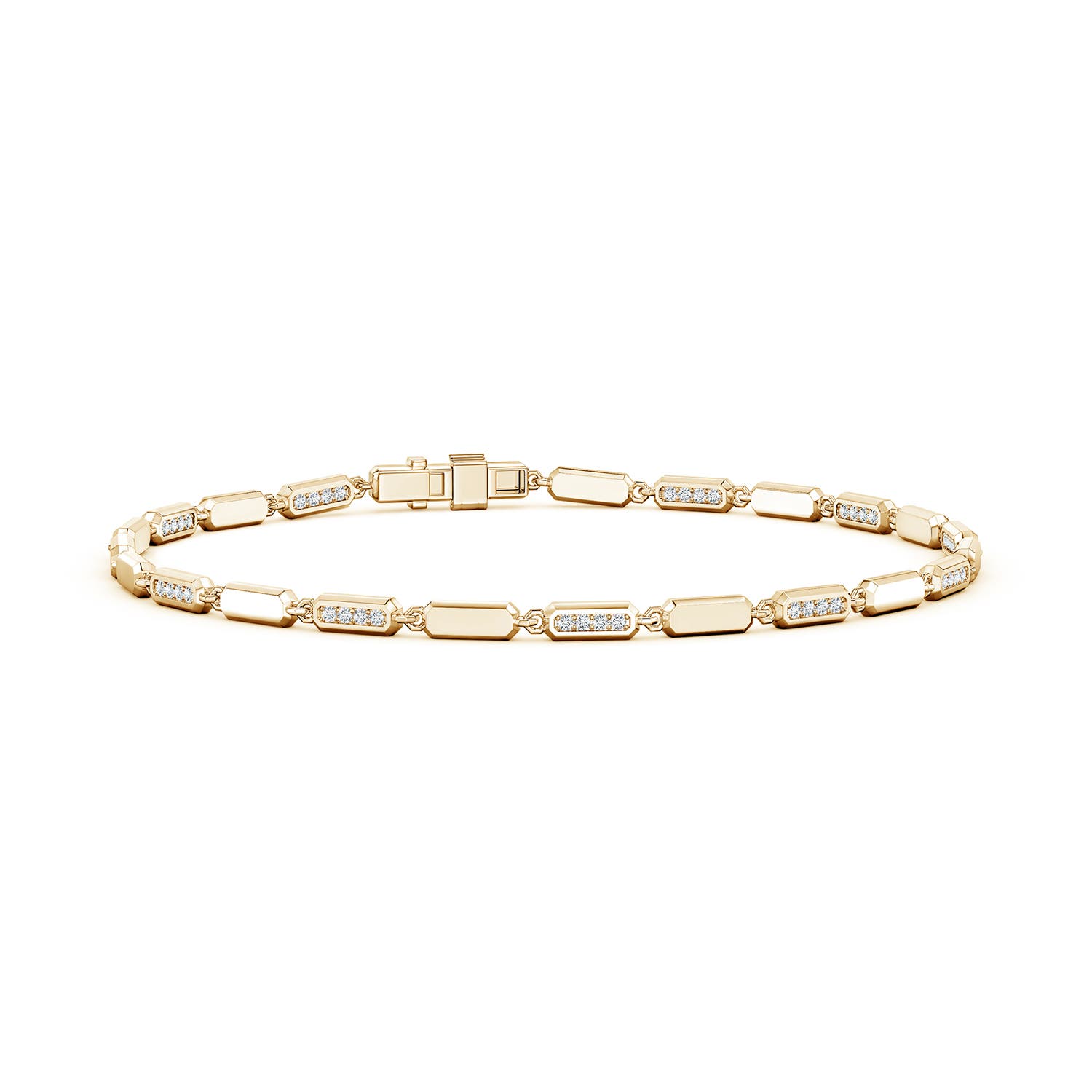 Angara 0.7 CTW Men's Lab-Grown Diamond Octagon Tennis Bracelet in 14K Yellow Gold