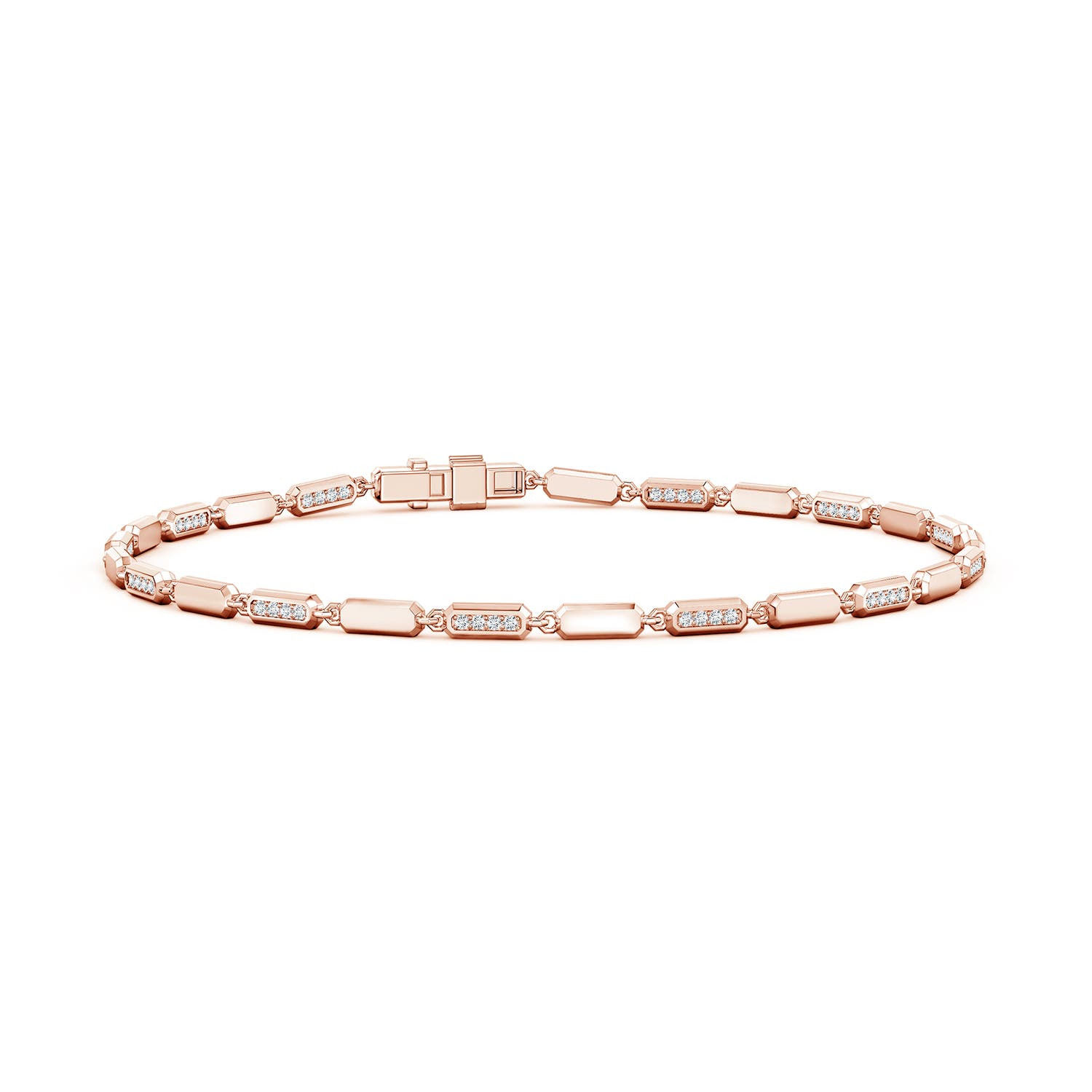 1mm FGVS Men's Lab-Grown Diamond Octagon Tennis Bracelet in Rose Gold