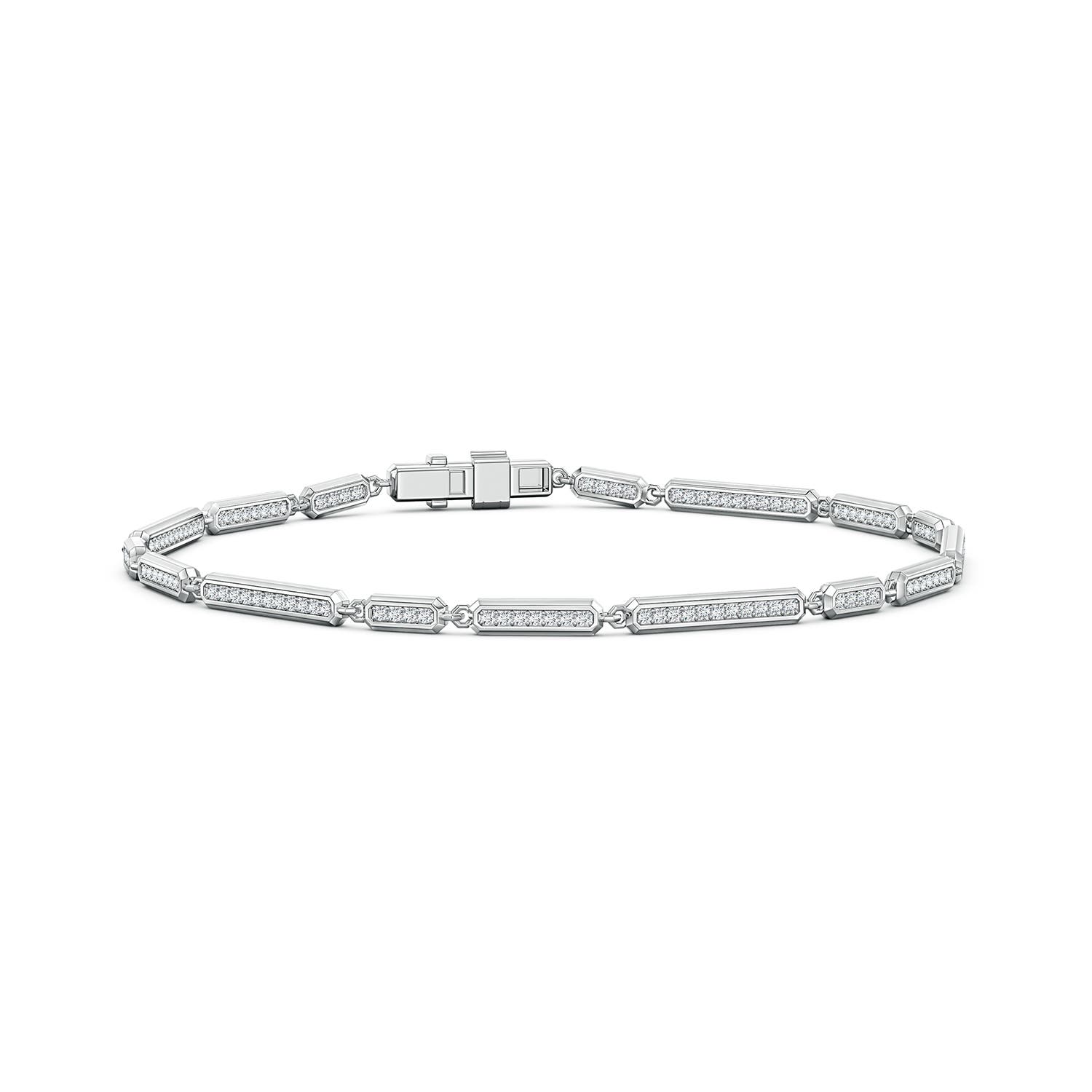 1mm FGVS Men's Pavé-Set Lab-Grown Diamond Octagon Tennis Bracelet in P950 Platinum