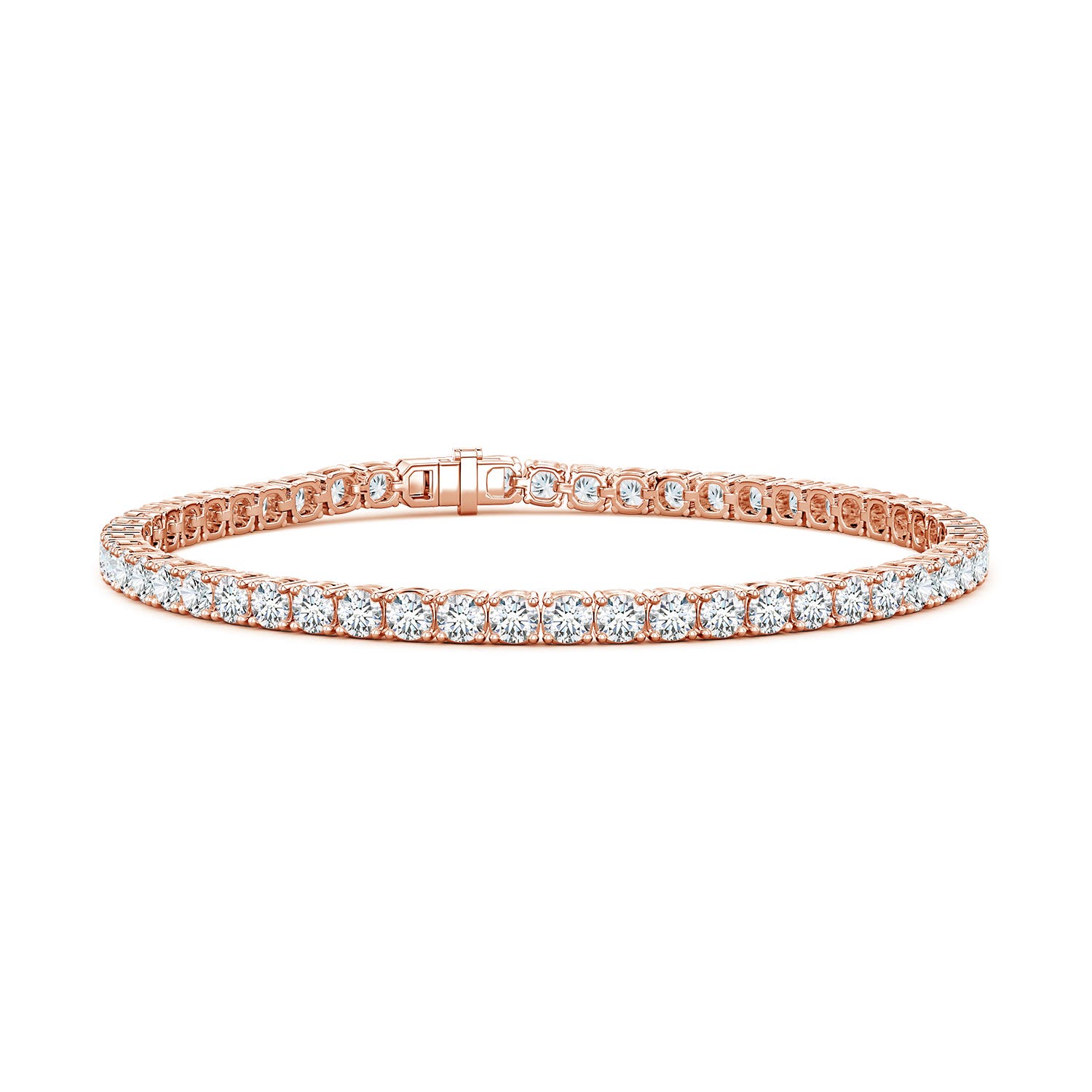 Herren-Tennisarmband mit 3,7 mm FGVS-zertifizierten, im Labor gezüchteten Diamanten in Roségold