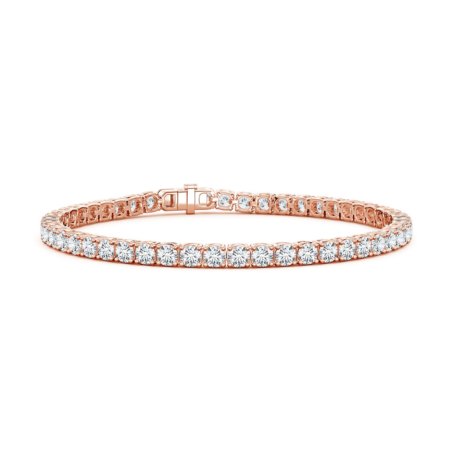4mm FGVS Lab-Grown Diamond Men’s Tennis Bracelet in Rose Gold