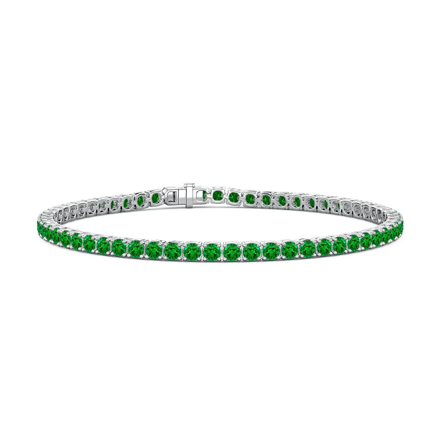 3.4mm Labgrown Lab-Grown Emerald Men’s Tennis Bracelet in P950 Platinum