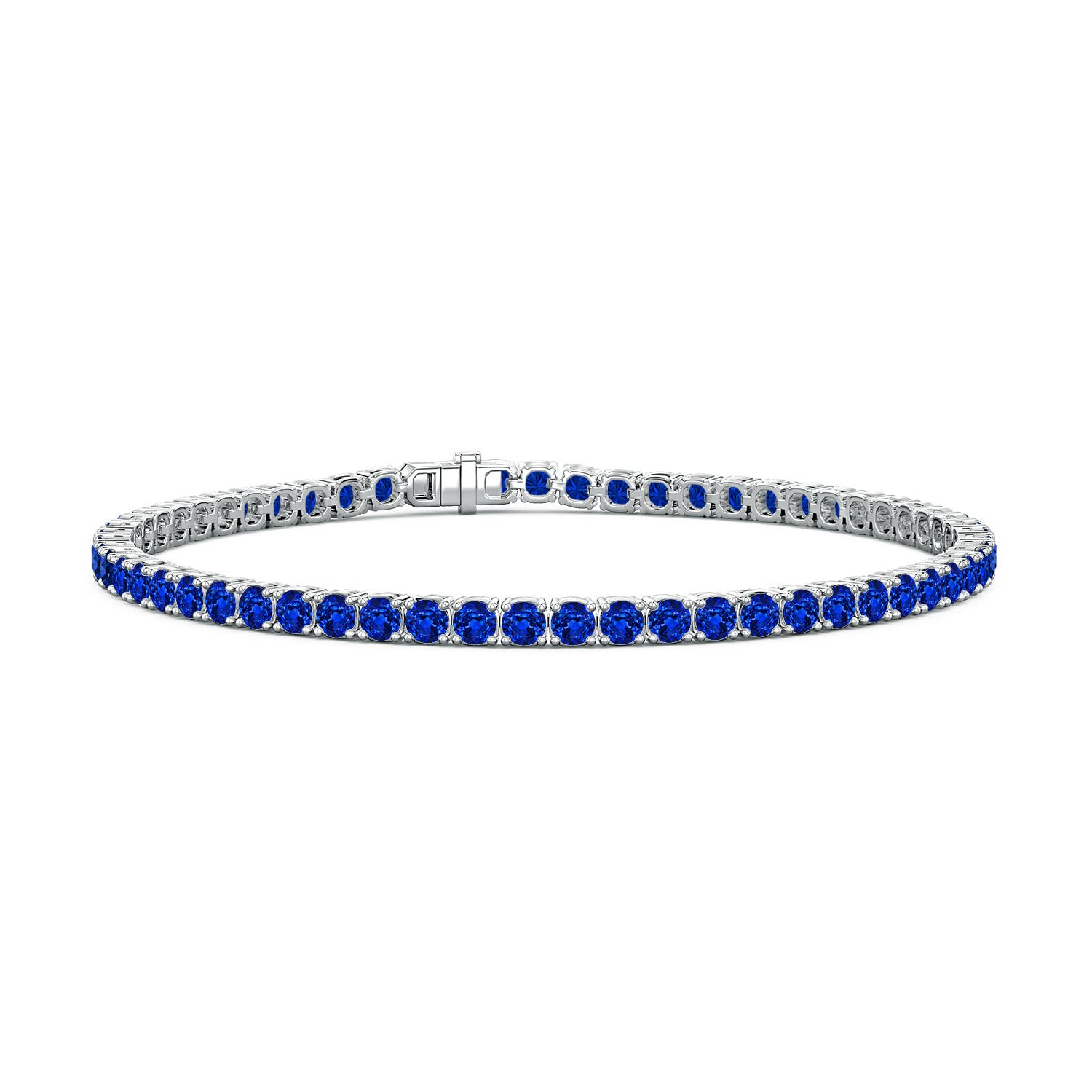 Platinum Lab Grown Blue Sapphire Bracelets