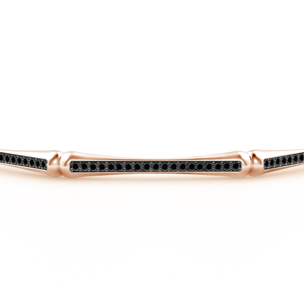 1mm AA Natori x Angara Studded Indochine Bamboo Enhanced Black Diamond Bangle in Rose Gold - side 199