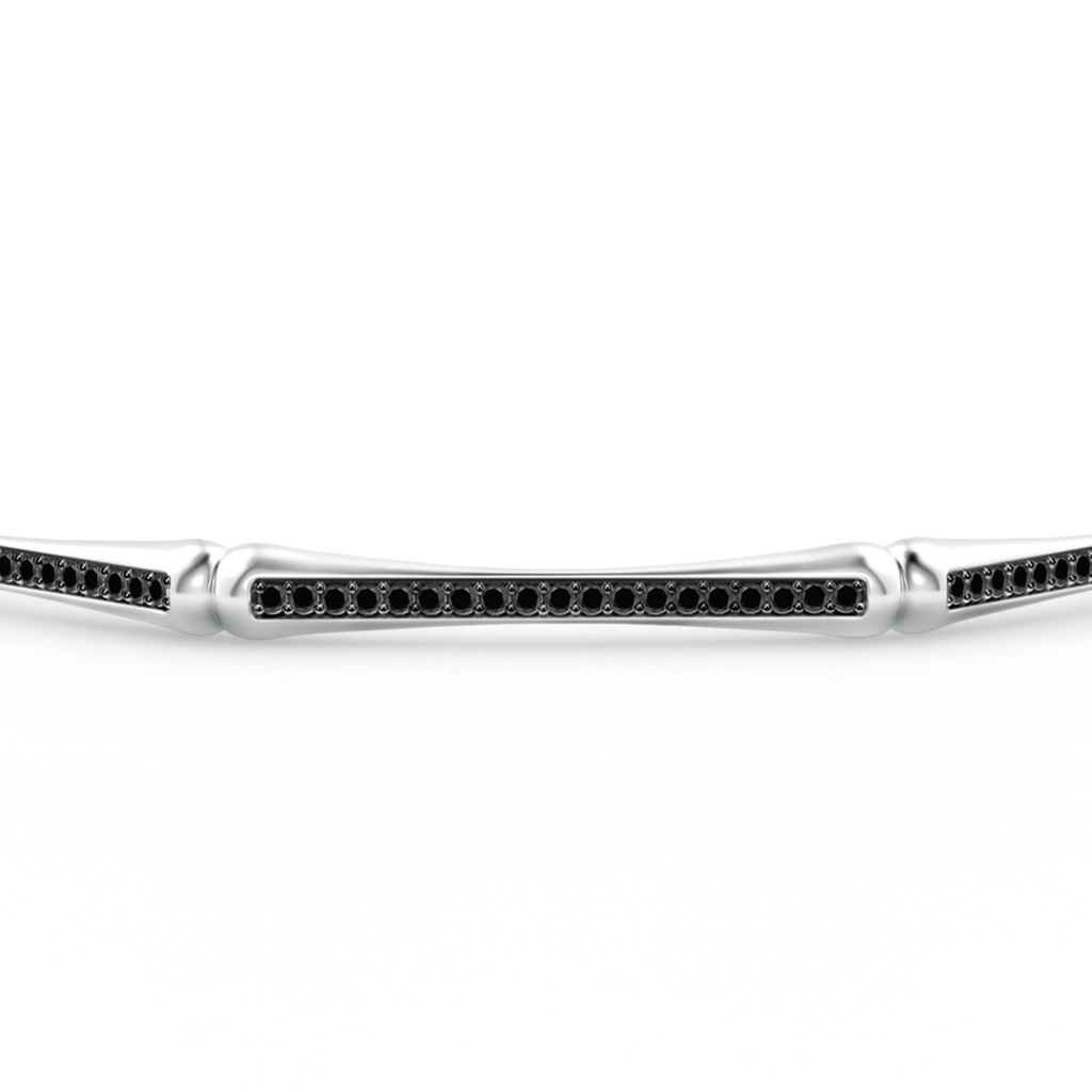 1mm AA Natori x Angara Studded Indochine Bamboo Enhanced Black Diamond Bangle in White Gold - side 199