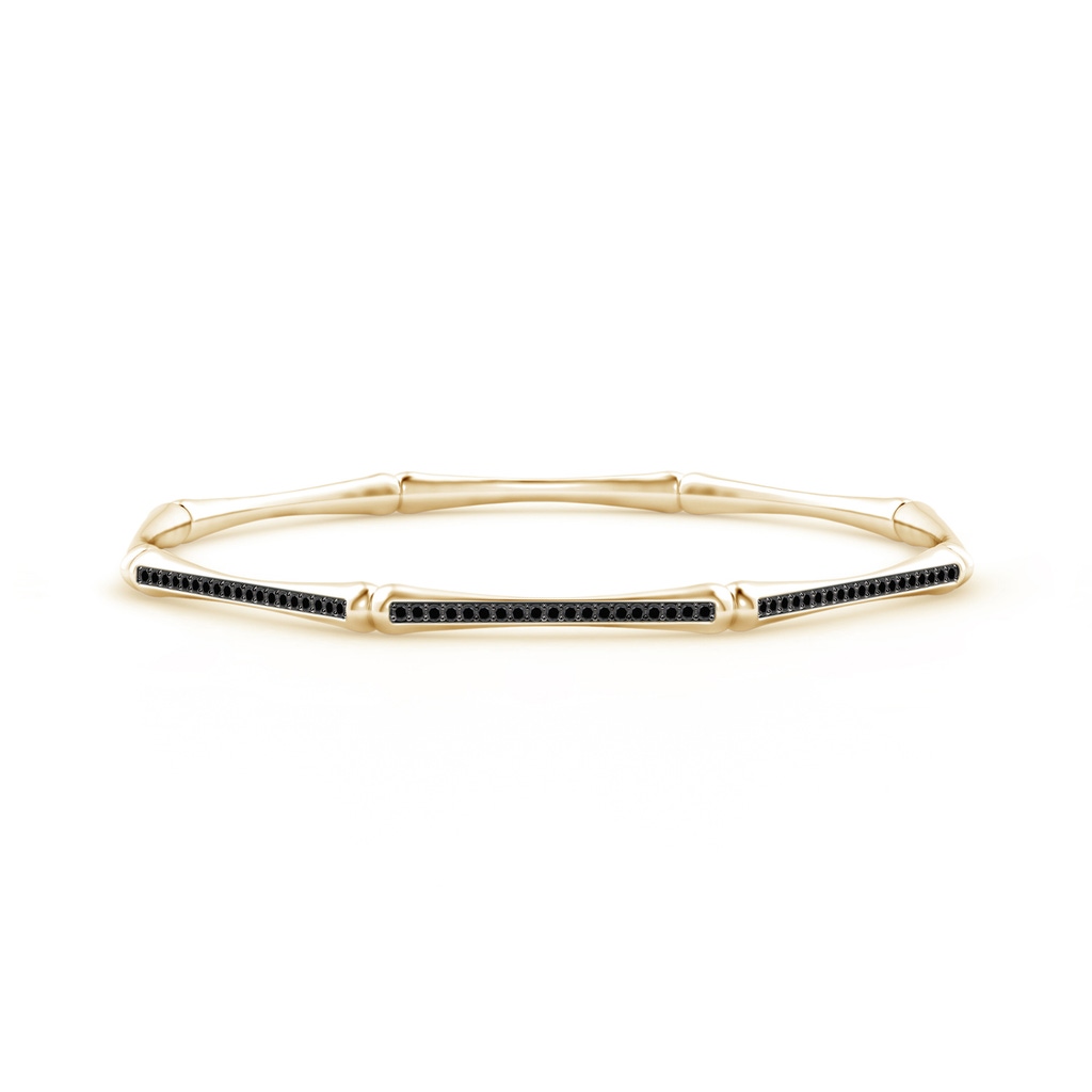 1mm AA Natori x Angara Studded Indochine Bamboo Black Diamond Bangle in Yellow Gold