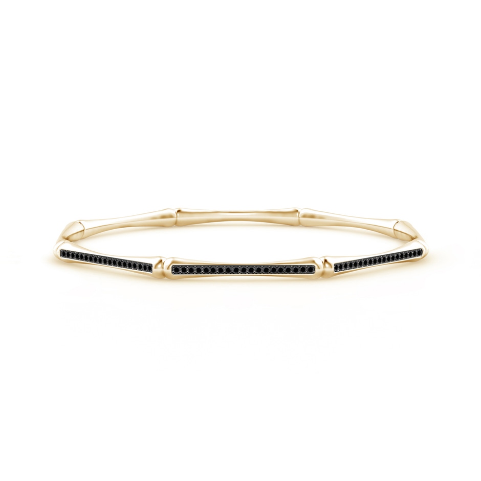 1mm AA Natori x Angara Studded Indochine Bamboo Black Diamond Bangle in Yellow Gold 