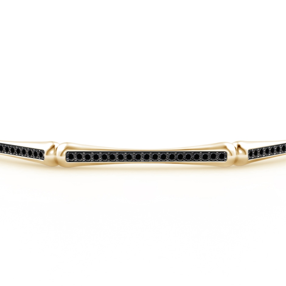 1mm AA Natori x Angara Studded Indochine Bamboo Black Diamond Bangle in Yellow Gold side 1