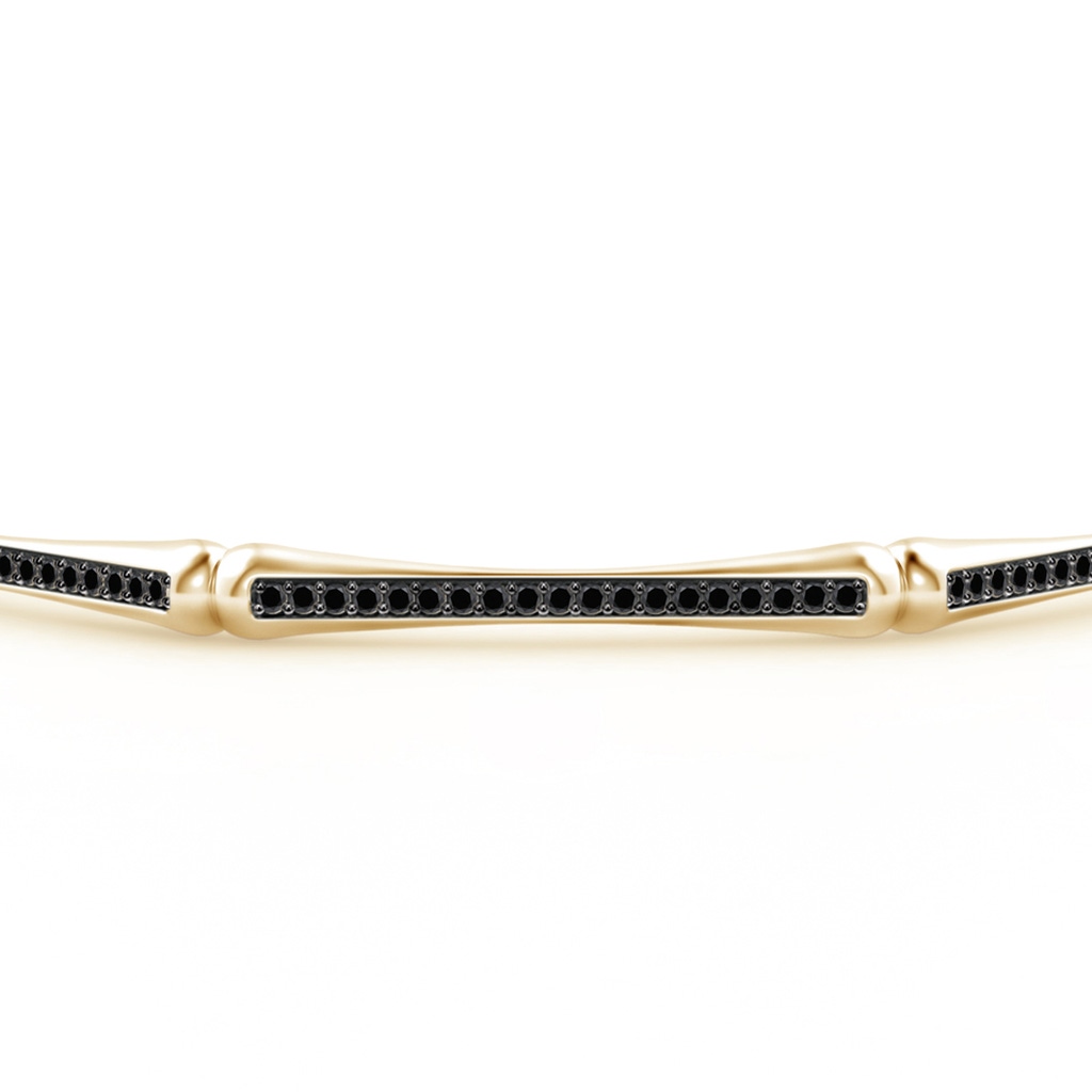 1mm AA Natori x Angara Studded Indochine Bamboo Enhanced Black Diamond Bangle in Yellow Gold - side 199