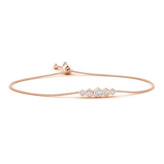 3mm IJI1I2 Natori x Angara Hexagonal Frame 5 Bezel Set Diamond Indochine Journey Bracelet in Rose Gold