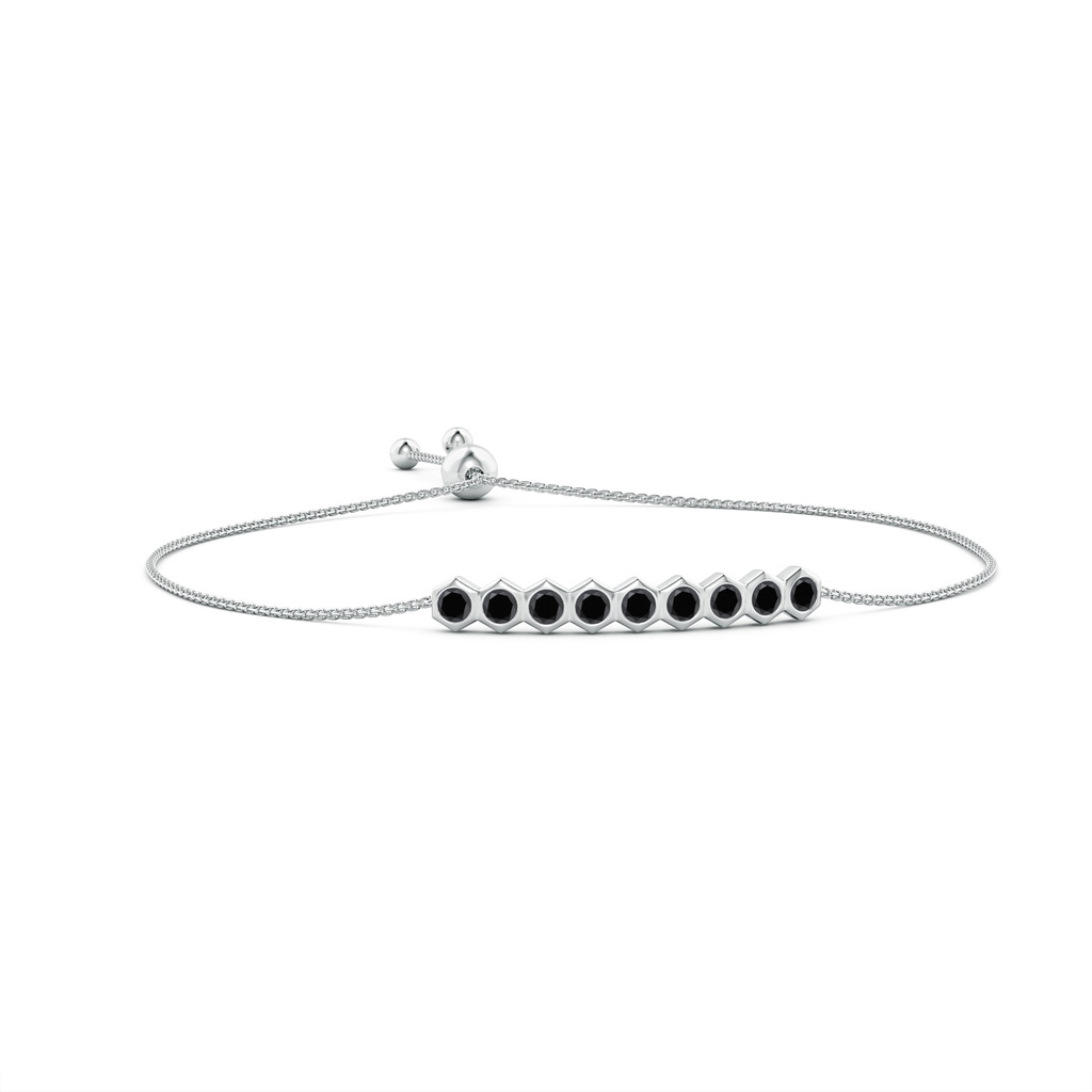 3mm AA Natori x Angara Hexagonal Black Diamond Bolo Bracelet in White Gold