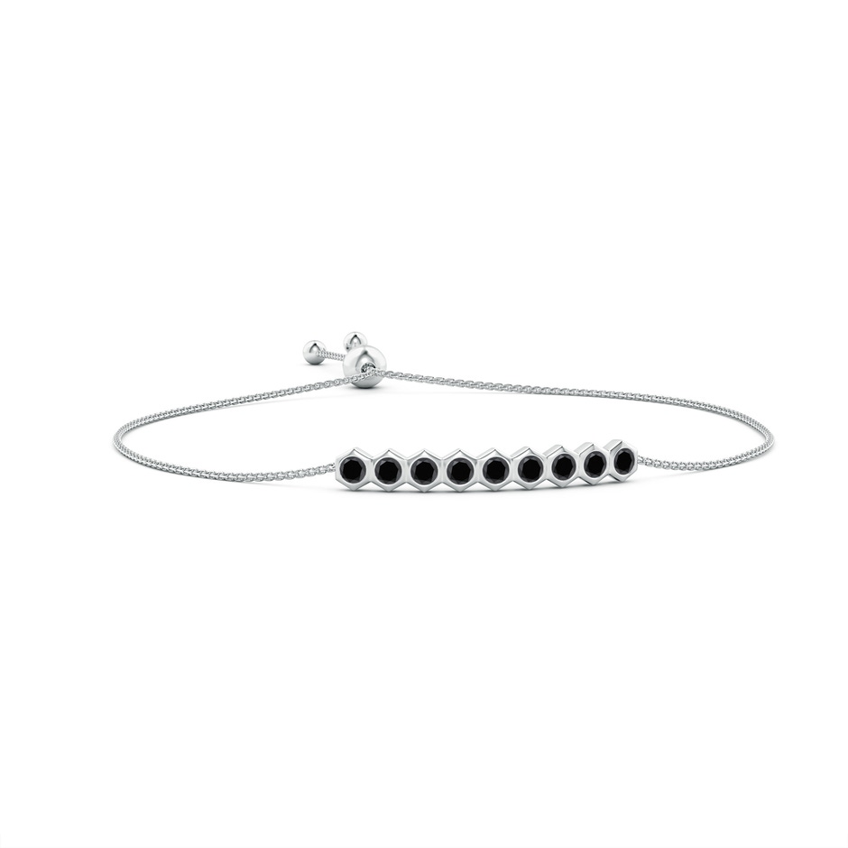 3mm AA Natori x Angara Hexagonal Black Diamond Bolo Bracelet in White Gold 