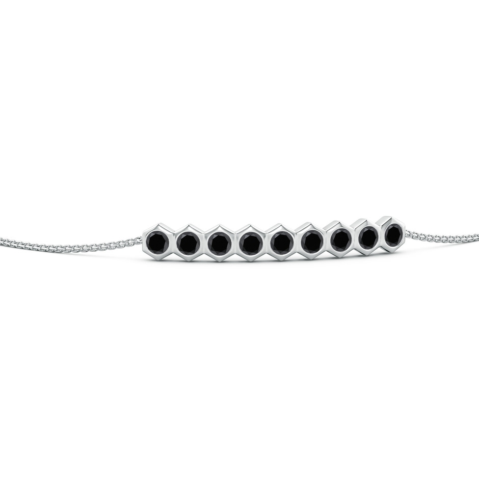 3mm AA Natori x Angara Hexagonal Black Diamond Bolo Bracelet in White Gold side 1