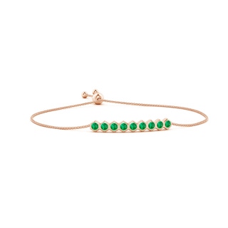 3mm AAA Natori x Angara Hexagonal Emerald Bolo Bracelet in Rose Gold