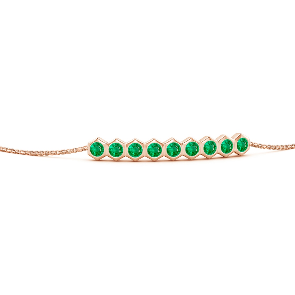 3mm AAA Natori x Angara Hexagonal Emerald Bolo Bracelet in Rose Gold Side 1