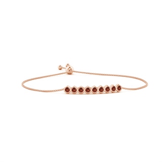 3mm AAA Natori x Angara Hexagonal Garnet Bolo Bracelet in Rose Gold