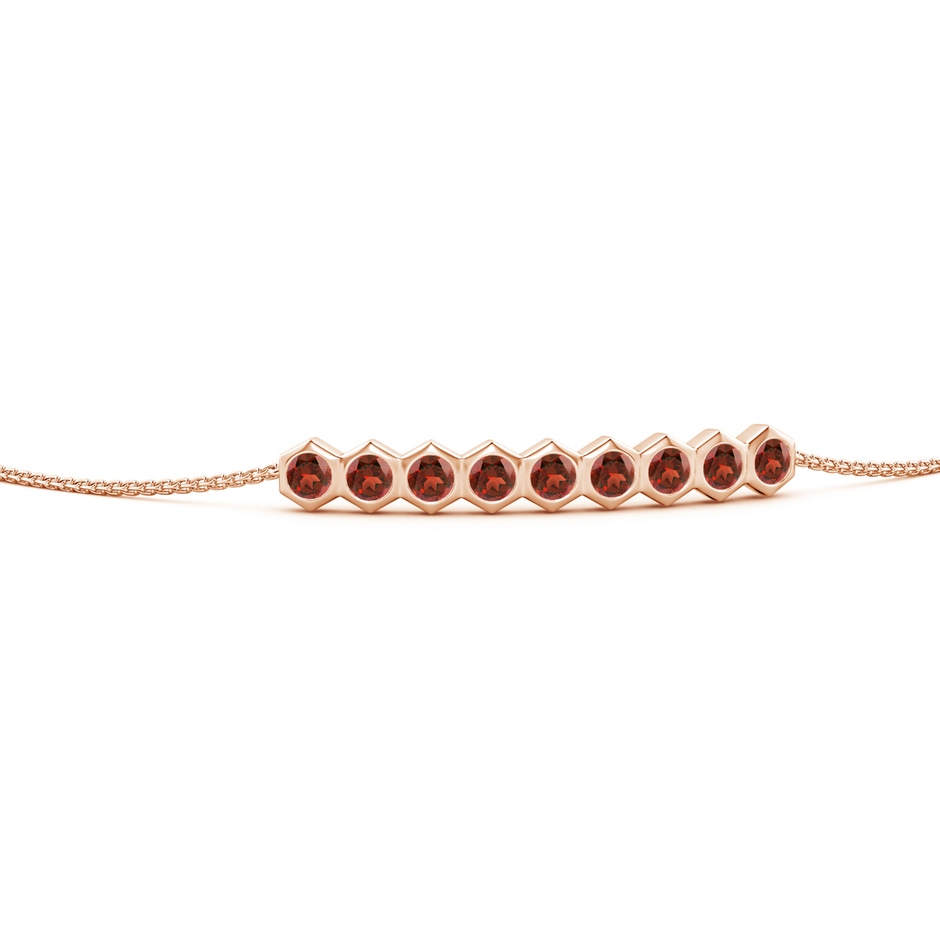 3mm AAA Natori x Angara Hexagonal Garnet Bolo Bracelet in Rose Gold side 1