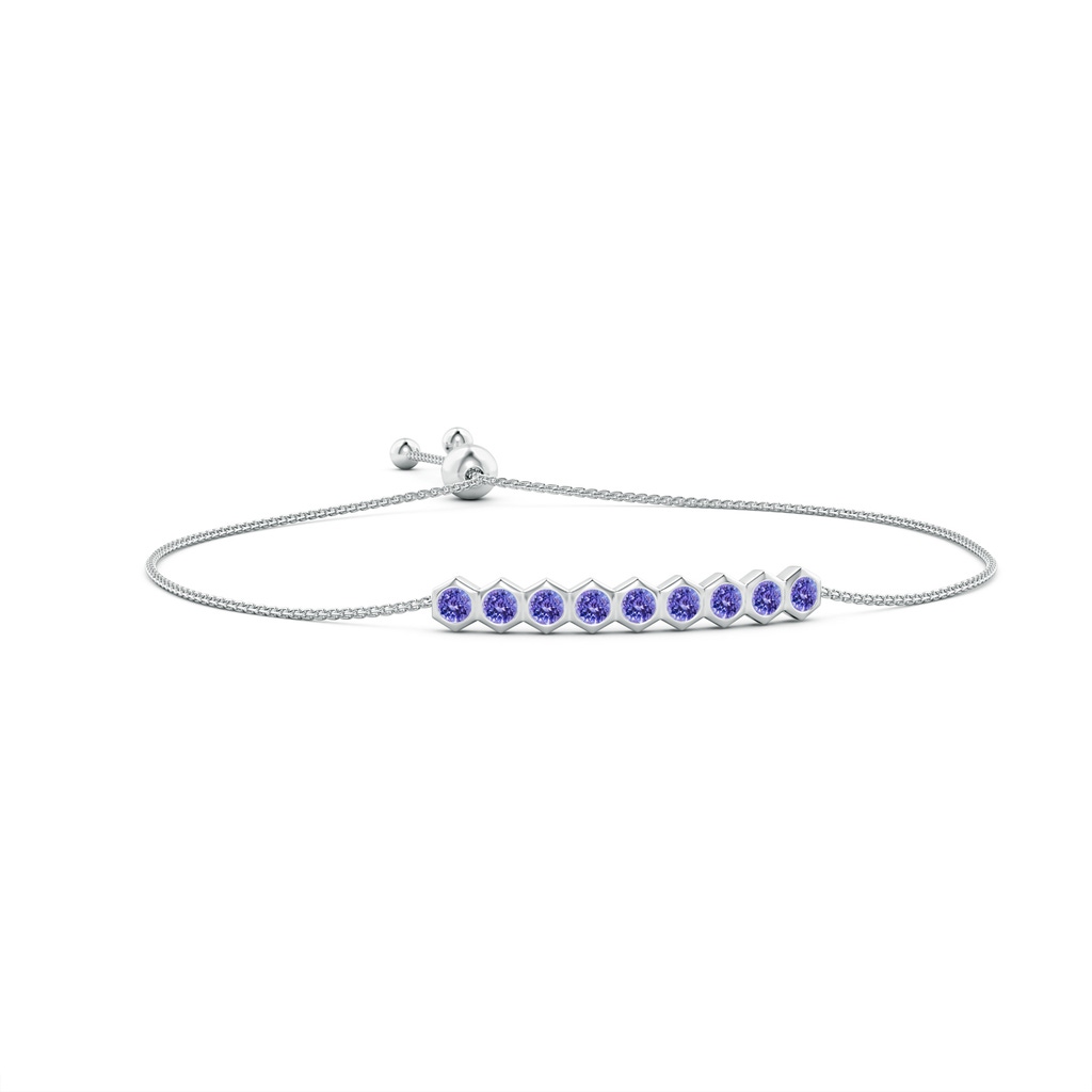 3mm AAA Natori x Angara Hexagonal Tanzanite Bolo Bracelet in White Gold