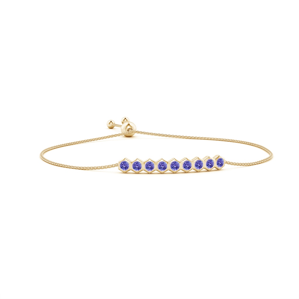 3mm AAA Natori x Angara Hexagonal Tanzanite Bolo Bracelet in Yellow Gold