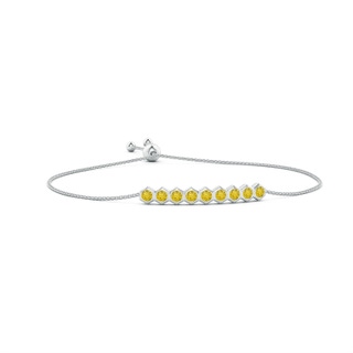 3mm AAA Natori x Angara Hexagonal Yellow Sapphire Bolo Bracelet in White Gold