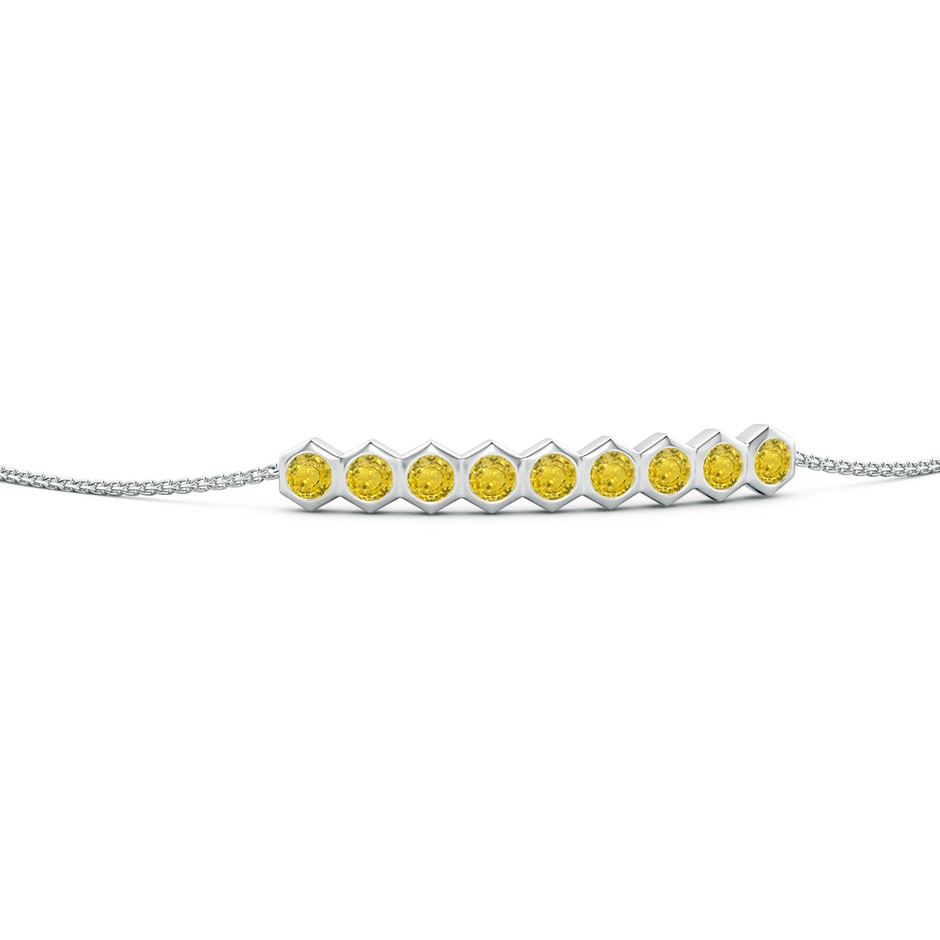 3mm AAA Natori x Angara Hexagonal Yellow Sapphire Bolo Bracelet in White Gold side 1