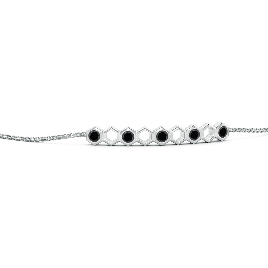 3mm AA Natori x Angara Hexagonal Alternate Black Diamond Bolo Bracelet in White Gold side 1