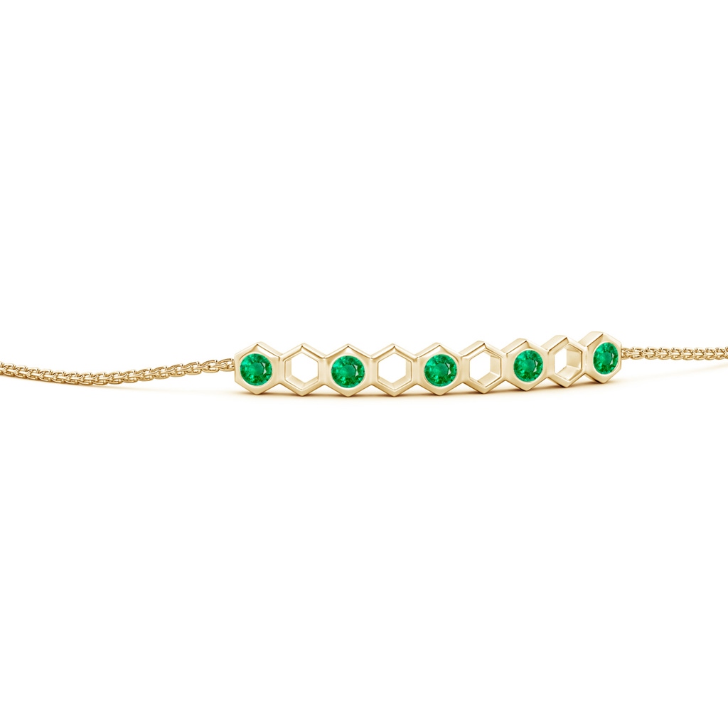 3mm AAA Natori x Angara Hexagonal Alternate Emerald Bolo Bracelet in Yellow Gold Side 1