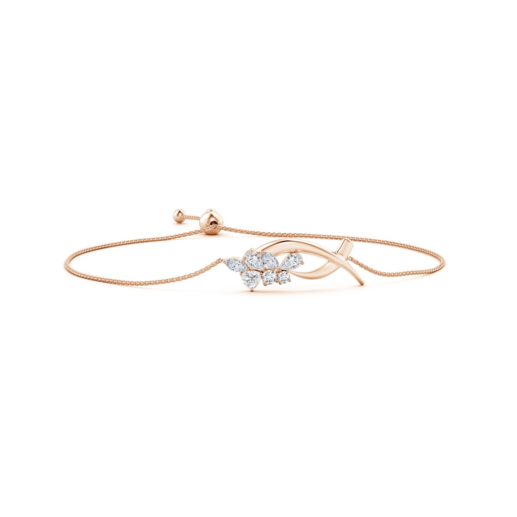 5x3mm IJI1I2 Natori x Angara Multi-Shape Diamond Sumi Stroke Bolo Bracelet in Rose Gold