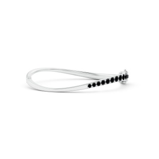 4mm AA Natori x Angara Shangri-la - Brush Stroke Half Black Diamond Studded Shangri-La Bracelet in White Gold