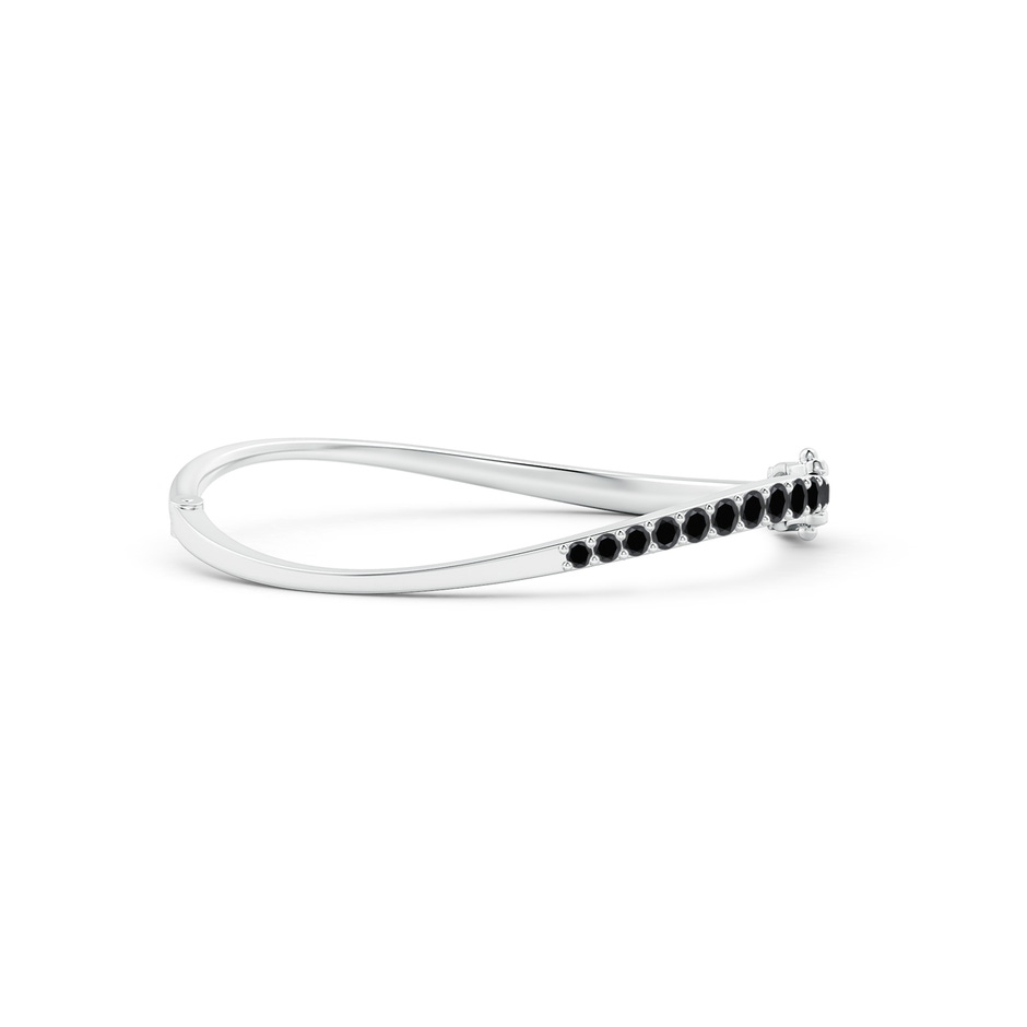 4mm AA Natori x Angara Shangri-la - Brush Stroke Half Black Diamond Studded Shangri-La Bracelet in White Gold 