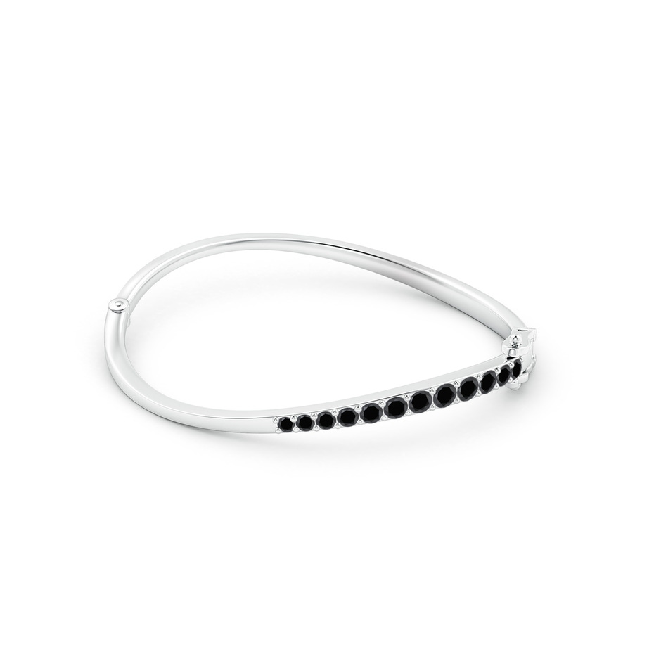 4mm AA Natori x Angara Shangri-la - Brush Stroke Half Black Diamond Studded Shangri-La Bracelet in White Gold side-1