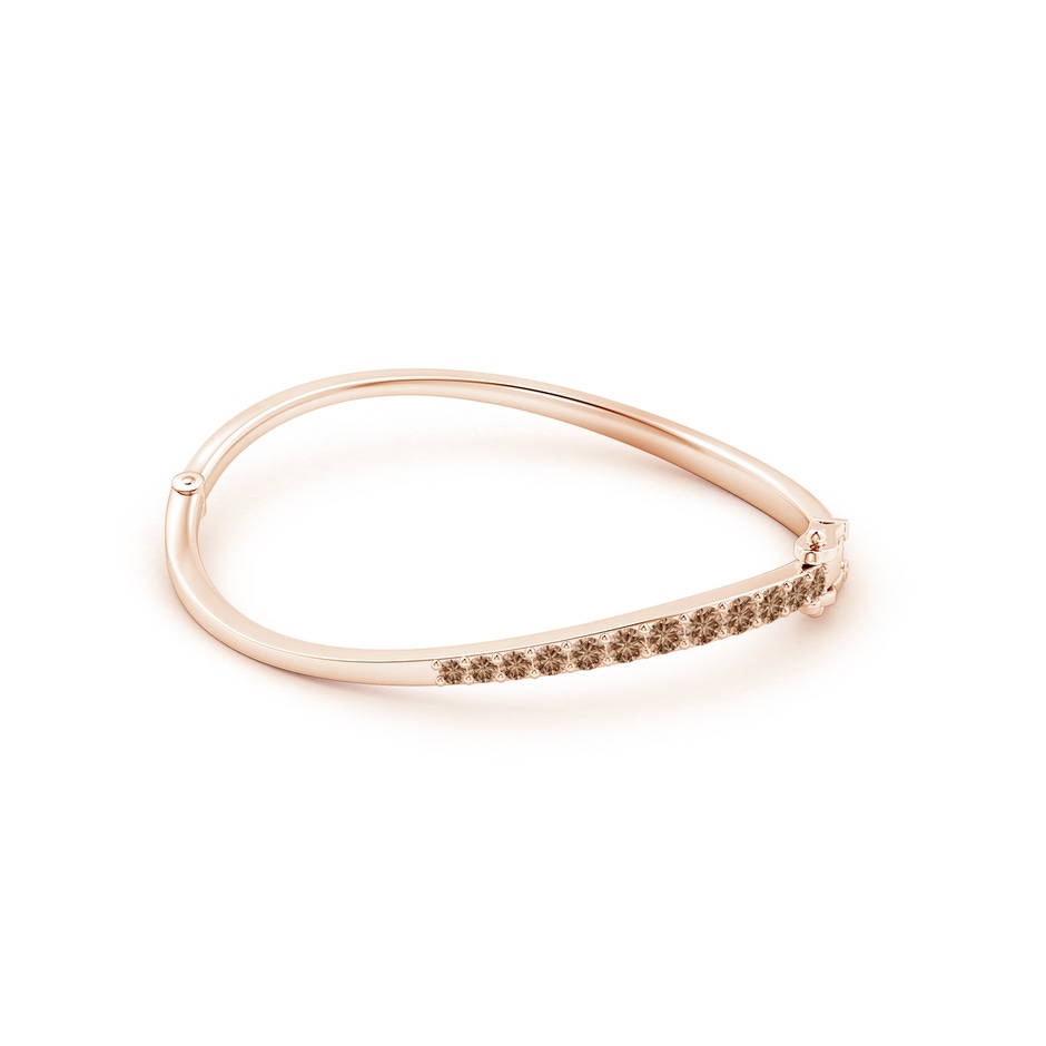 4mm AAA Natori x Angara Shangri-la - Brush Stroke Half Coffee Diamond Studded Shangri-La Bracelet in Rose Gold side-1